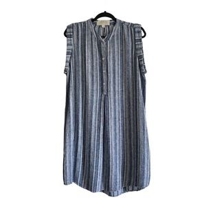 Anthropologie Cloth & Stone Striped Tunic Linen Blend Dress